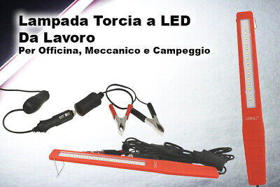 Lampada Torcia Led Officina Slim 7mm 12V 2W 15 Smd Presa Accendisigari Pinze a