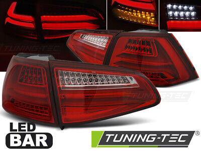 LED BAR TAIL LIGHTS RED WHIE fitss GOLF 7 13-17