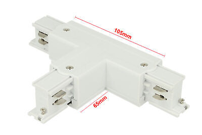 Connettore Giunto Forma T Colore Bianco Per Barra Sistema Binario Trifase CB401