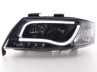 Coppia Fari Fanali Anteriori Tuning Dayline DRL LTI CCFL A6 4B 97-01 nero