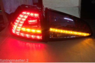 Coppia Set Fari Fanali Posteriori Tuning Golf VII 7 LED GTD GTI R LOOK NERI