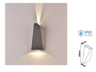 Applique Lampada LED da Muro Piramide 6W 4000K Carcassa Grigia Doppio Fascio Lu
