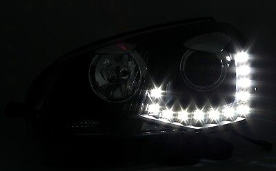 Coppia Set Fari Fanali anteriori Golf V 5 10/03-9/08 Cromo tuning dayline led