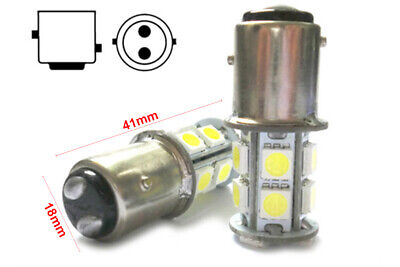 2 Lampade Led Barca Nautica BAY15D Bianco Freddo 12V 24V 3W No Polarita Piedi