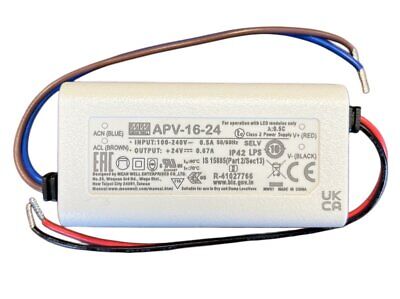 MeanWell APV-16-24 Alimentatore 16W 24V 0,67A IP30 Input 220V e 110V