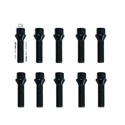 10 bulloni neri ch.17 14x1.25 l.45mm