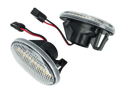 Kit Freccia Laterale a Led Side Marker Lente Trasparente Luce Bianco Per Merced