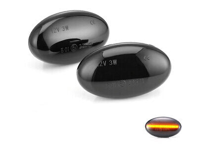 Kit Freccia Laterale a Led Side Marker Lente Nero Fume Luce Arancione Per