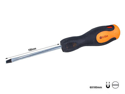 Cacciavite a Taglio 6X100mm Con Punta Magnetica <ul> <li> Lama In Cromo Vanadio