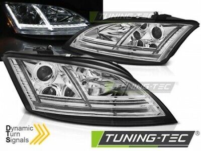 Coppia Fari Fanali Anteriori Tuning  TT 8J 06-10 LED BAR Freccia Dinamica