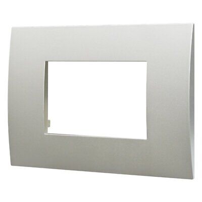 ETTROIT Placca Plastica Serie Venus 3P Colore Silver Compatibile Con Vimar Arke