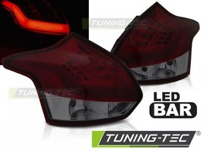 Coppia Fari Fanali Tuning FOCUS 3 11-10.14 HATCHBACK Fume' Rosso LED BAR