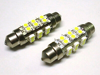 Coppia Lampada Lampadina Led T11 C10W C5W 42mm 24Smd Siluro 360°12V Insegna Taxi