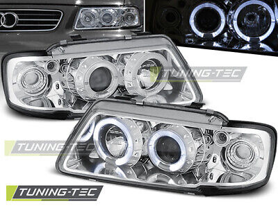 HEADLIGHTS ANGEL EYES CHROME fits A3 8L 08.96-08.00