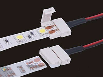 4 PZ Connettore 10mm Per Chiudere Striscia Led Smd 5050 Senza Saldare
