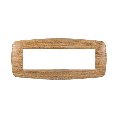 ETTROIT Placca Slim Serie Space 7P Colore Legno Scuro Compatibile Con Bticino