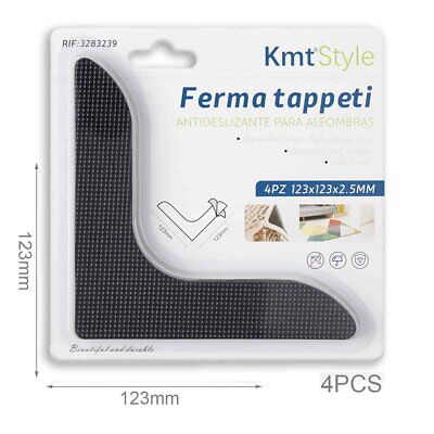 4pz Adesivi Ferma Tappeto Antiscivolo Forma a "L" 123x123x2.5mm per Parquet,