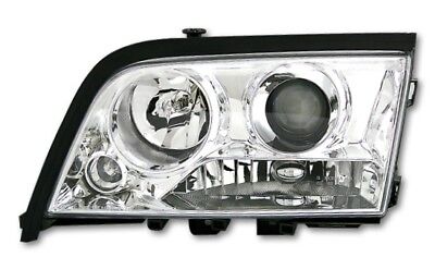 Coppia Fari Fanali Anteriori  W202 C-Klasse cromati angel eyes 1993-2000