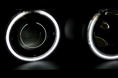 Coppia Fari Fanali Anteriori Tuning CCFL Angel Eyes per E36 Coupé Cromati