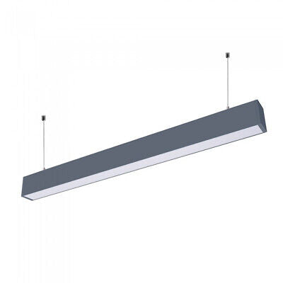Lampada Led Lineare A Sospensione 60W Corpo Nero Doppia Illuminazione UP-DOWN