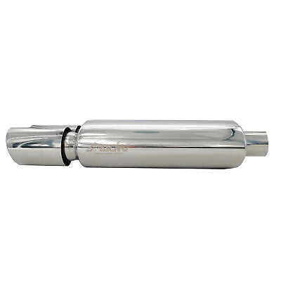 Marmitta rotonda doppia acciaio inox Scarico universale lucidato a specchio