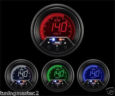 Manometro Strumento PROSPORT 52mm Voltmetro 8-18 VOLT Allarme PICCO 4COLORI