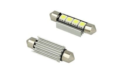24V Lampada Led Siluro Canbus T11 C5W 42mm 4 SMD 5050 Colore Blu Per Camion Bus