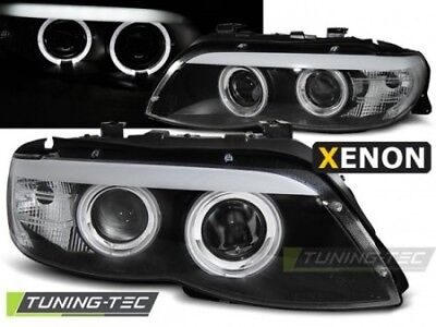 Coppia Fari Fanali Anteriori Tuning X5 E53 11.03-06 Nero XENON D2S Angel Eye