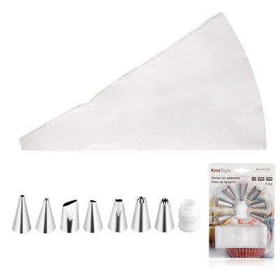 Kit di Ugelli per Glassa Torta 9 Punte Stampe Diverse in Silicone Bocchette