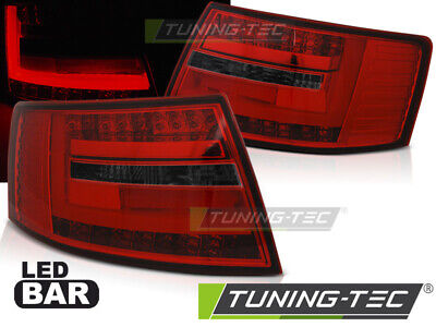 LED BAR TAIL LIGHTS RED SMOKE fits A6 C6 SEDAN 04.04-08 6-PIN