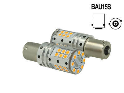 Lampada Led BAU15S PY21W Canbus 12V 25W Reale Arancione Piedi Storti Per Frecce