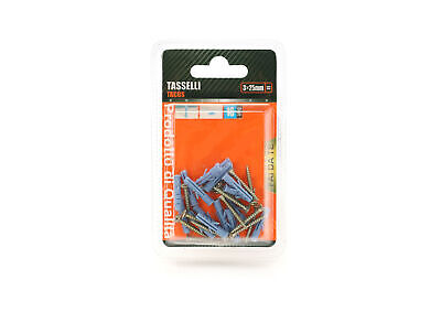 Kit 16 pcs Tasselli &Oslash;4x20mm Con Viti 3x25mm <ul><li>Kit Ø4x20mm