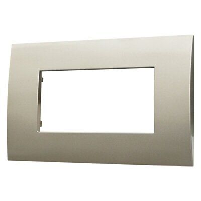 ETTROIT Placca Plastica Serie Venus 4P Colore Titanio Compatibile Con Vimar