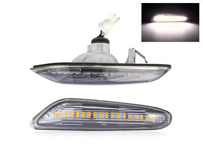 Kit Freccia Laterale a Led Side Marker Lente Trasparente Luce Bianco Per E4