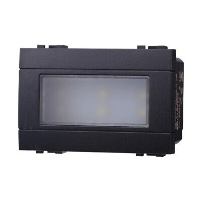 ETTROIT Lampada Led Segnapasso 3P 220V Nero 6000K Compatibile Con Bticino