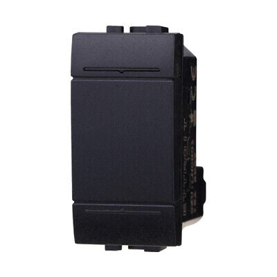 ETTROIT Deviatore 1P 16A Unipolare Colore Nero Compatibile Con Bticino Living