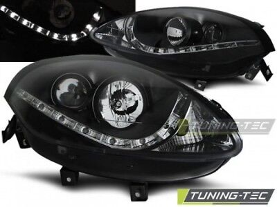 Coppia Fari Fanali Anteriori Tuning BRAVO II 2007->2015 DAYLIGHT Nero H1+H1 led
