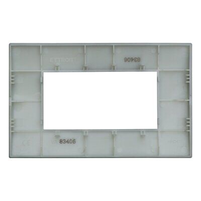 ETTROIT Placca Plastica Serie Venus 4P Colore Silver Compatibile Con Vimar Arke