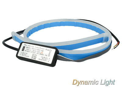 Kit Coppia Tubo Neon Striscia Led Auto 60cm Freccia Sequenziale Arancione DRL