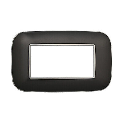 ETTROIT Placca Orbis Serie Moon 4P Colore Acciaio Scuro Compatibile Con Bticino