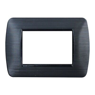 ETTROIT Placca Plastica Serie Space 3P Colore Nero Satinato Compatibile Con