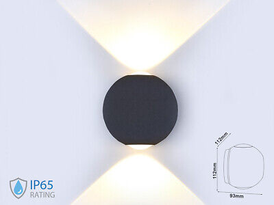 Applique Lampada LED da Muro Palla Sferica 6W 3000K Carcassa Nera Doppio Fascio