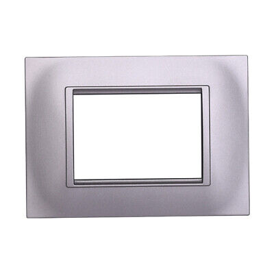 ETTROIT Placca Plastica Quadrata Serie Space 3P Colore Silver Compatibile Con