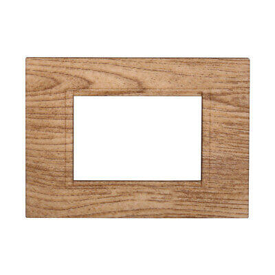 ETTROIT Placca Plastica Quadrata Serie Space 3P Colore Legno Chiaro Compatibile
