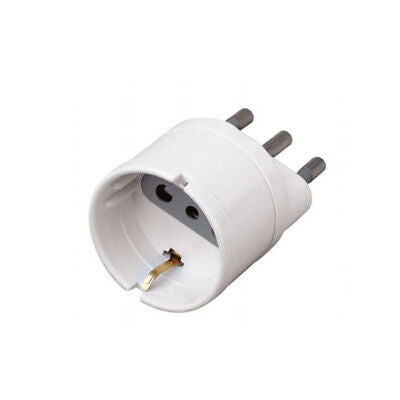Adattatore Spina Elettrica 16A 2P+T Con 1 Presa Schuko 10A 250V Bianco Max