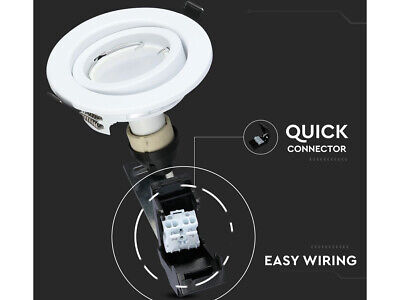3 PZ Faretti Led da Incasso Rotondo Orientabile 5W Carcassa Bianco 4500K Neutro