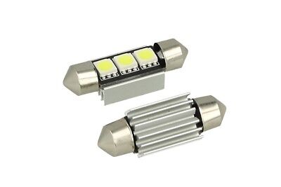 24V Coppia Lampade Led Siluro Canbus T11 C5W 36mm 3 SMD 5050 Verde Camion