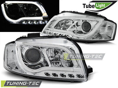 HEADLIGHTS TUBE LIGHT CHROME fits A3 8P 05.03-03.08