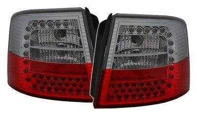 Coppia Fari Fanali Tuning LED Luci Posteriori A6 C5 Avant Rosso e Nero