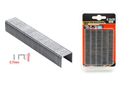 500pcs Punti Per Graffatrice 0,7x10mm <ul><li>Punti Universali tipo D 0,7x10mm,